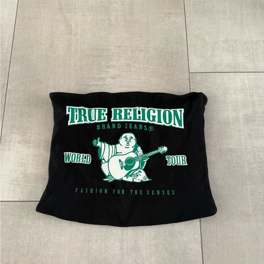 NEW- True Religion Black Ribbed Knit tube top